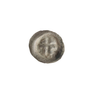 Denarius — bracteate; one-sided coin with Latin cross (slightly widening arm tips) on obverse; on