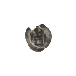 Denarius (bracteate). Obverse: Gate II (iconographic) — gate topped with three posts ending in