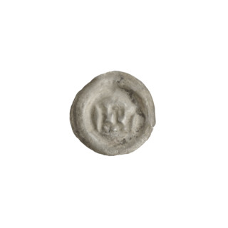 Denarius bracteate, crown II (iconographic) — one-sided coin depicting a crown topped with a lily