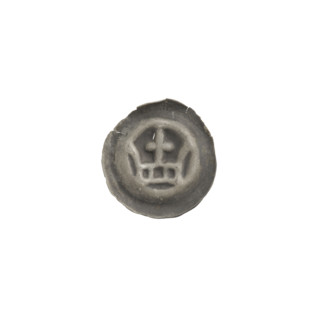 Denarius - bracteate, crown topped with a cross placed between two elongated, outwardly curved