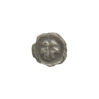 Denarius — bracteate imitation; one-sided coin. Design: Latin cross with a shorter horizontal beam