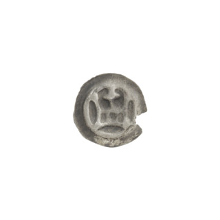 Denarius - bracteate, crown II (iconographic). One-sided coin showing a crown topped with a cross