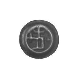 Denarius bracteate, rectangle-D (iconographic). One-sided coin featuring crosses, a six-pointed