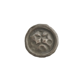 Denarius - bracteate, cross on arcade I (iconographic). Cross with widening arms supported by an