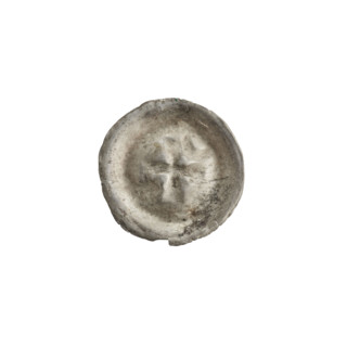 Denarius - bracteate; isosceles cross with widening arms; in one angle between its arms a