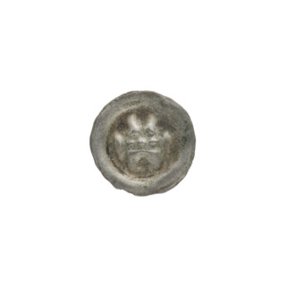 Denarius bracteate; gate topped with three posts each topped with trefoils. Under the straight