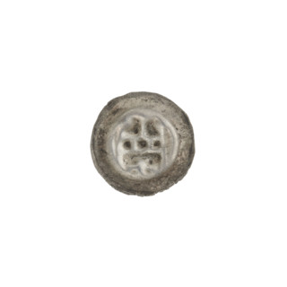 Denarius (bracteate), Gate II (iconographic). One-sided coin showing a gate topped with three