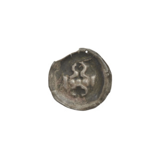 Denarius - bracteate; Gate II (iconographic) showing a gate topped with three pillars each topped
