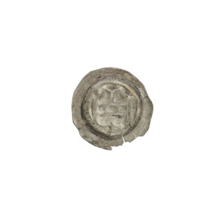 Denarius bracteate, Gate II (iconographic). One-sided coin depicting a gate topped with pillars