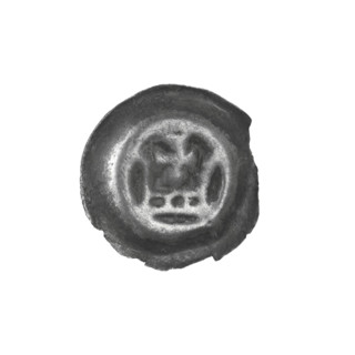 Denarius - bracteate, crown II (iconographic); crowns; one-sided coin; crosses; balls; Teutonic