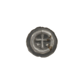 Denarius — bracteate; one-sided coin featuring a Latin cross with on each side of its longer arm
