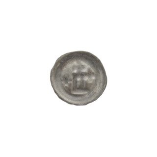 Denarius bracteate, rectangle-D (iconographic), Nerwinski, deposits, one-sided coin with two