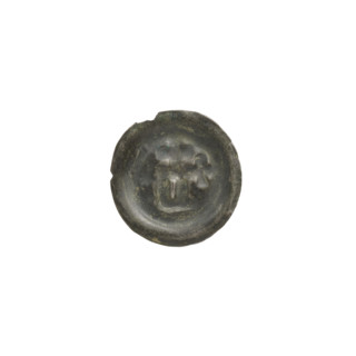 Denarius bracteate, rectangle-D (iconographic); rectangular letter D with two attached crosses;