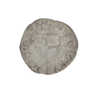 Teutonic szelag, Michal Küchmeister (Grand Master; 1414–1422). Obverse: monastic shield of the
