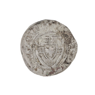 Teutonic szelag, Ulrich von Jungingen (Grand Master; 1407–1410). Obverse: monastic shield of the