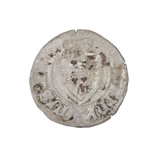 Teutonic szelag, Henryk von Plauen (Grand Master; 1410–1413). Obverse: Teutonic Knights' shield; in