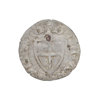 Teutonic szelag, Henryk von Plauen (Grand Master; 1410–1413). Obverse: Teutonic Knights' shield; in
