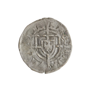 Teutonic szelag, Paul von Russdorf (Grand Master; 1422–1441). Obverse: monastic shield of the Grand