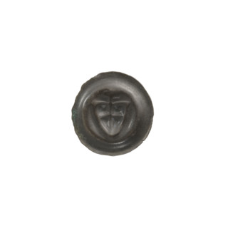 Denarius - bracteate; one-sided coin depicting a triangular shield with a cross whose arms reach