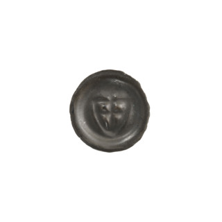 Denarius (bracteate); triangular shield with a cross whose arms reach the edge, a cross above it;
