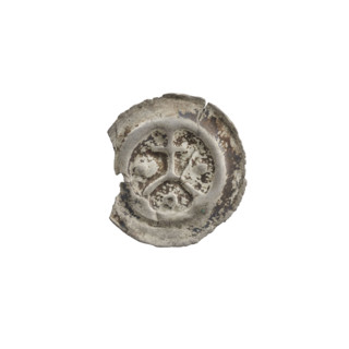 Denarius bracteate; cross on arcade (iconographic) with a ring underneath and one ball on each side