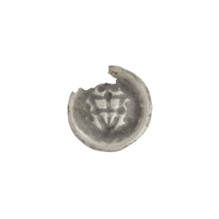 denarius - bracteate; triangular shield with a cross whose arms reach the shield's edge; on the