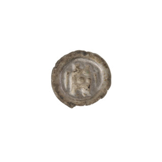 Denarius (bracteate). Gate II (iconographic) showing a gate topped with three pillars and trefoils;