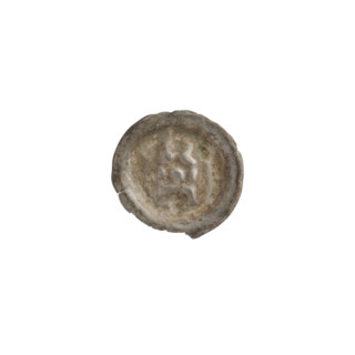 Denarius bracteate, Gate II (iconographic): gate topped with three pillars each crowned by