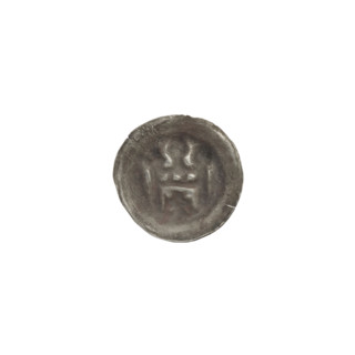 Denarius bracteate, Gate II (iconographic): gate topped with three pillars topped with trefoils.
