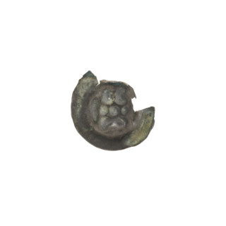 Denarius — bracteate; one-sided coin depicting a gate (Gate II) topped with three pillars each