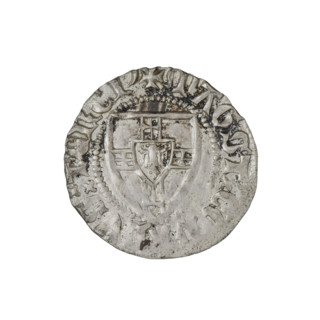 Teutonic szelag, Konrad von Jungingen (Grand Master; 1393–1407). Obverse: monastic shield of the