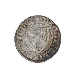 Teutonic szelag, Konrad von Jungingen (Grand Master; 1393–1407). Obverse: Teutonic shield of the