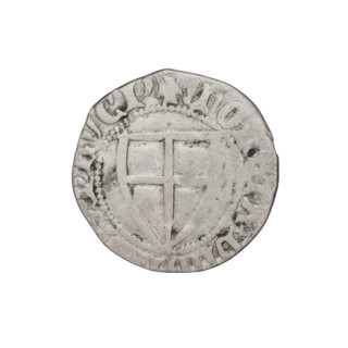 Teutonic szelag, Konrad von Jungingen (Grand Master; 1393–1407). Obverse: Teutonic shield of the