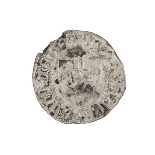 Teutonic szelag, Konrad von Jungingen (Grand Master; 1393–1407). Obverse: Teutonic shield of the
