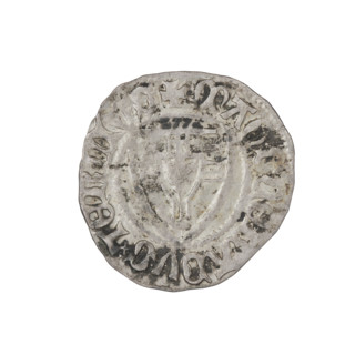 Teutonic szelag, Konrad von Jungingen (Grand Master; 1393–1407). Obverse: Monastic shield of the