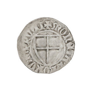 Teutonic szelag, Henryk von Plauen (Grand Master; 1410–1413). Obverse: Teutonic shield of the Grand