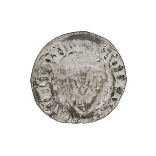 Teutonic szelag, Michal Küchmeister (Grand Master; 1414–1422). Obverse: Teutonic shield of the