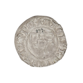 Teutonic szelag, Michal Küchmeister (Grand Master; 1414–1422). Obverse: Teutonic Knights' shield;