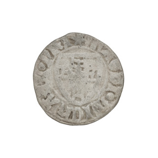 Teutonic szelag, Michal Küchmeister (Grand Master; 1414–1422). Obverse: monastic shield of the