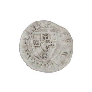 Teutonic szelag, Michal Küchmeister (Grand Master; 1414–1422). Obverse: monastic shield of the
