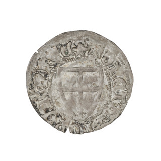 Teutonic szelag, Michal Küchmeister (Grand Master; 1414–1422). Obverse: Monastic shield of the