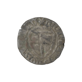 Teutonic szelag, Michal Küchmeister (Grand Master; 1414–1422). Obverse: monastic shield of the