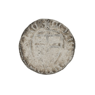 Teutonic szelag, Michal Küchmeister (Grand Master; 1414–1422). Obverse: monastic shield of the