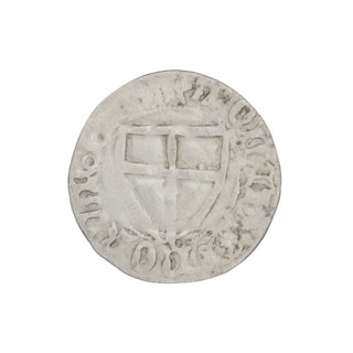 Teutonic szelag, Michal Küchmeister (Grand Master; 1414–1422). Obverse: monastic shield of the