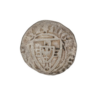 Teutonic szelag, Michal Küchmeister (Grand Master; 1414–1422). Obverse: monastic shield of the
