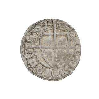 Teutonic szelag, Michal Küchmeister (Grand Master; 1414–1422). Obverse: monastic shield of the