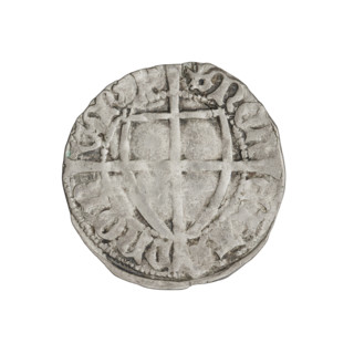 Teutonic szelag, Michal Küchmeister (Grand Master; 1414–1422). Obverse: monastic shield of the