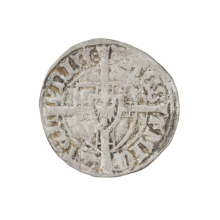 Teutonic szelag, Michal Küchmeister (Grand Master; 1414–1422). Obverse: monastic shield of the