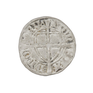 Teutonic szelag, Michal Küchmeister (Grand Master; 1414–1422). Obverse: monastic shield of the