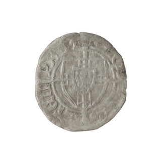 Teutonic szelag, Michal Küchmeister (Grand Master; 1414–1422). Obverse: monastic shield of the